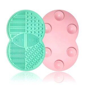 Silicone Makeup Brush Cleaner Mat 2 Pack with Suction